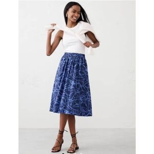 Banana Republic NWT  poplin midi skirt blue size Medium P